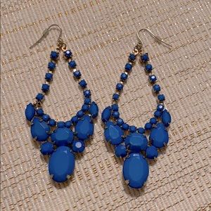 Royal blue and gold jeweled earrings